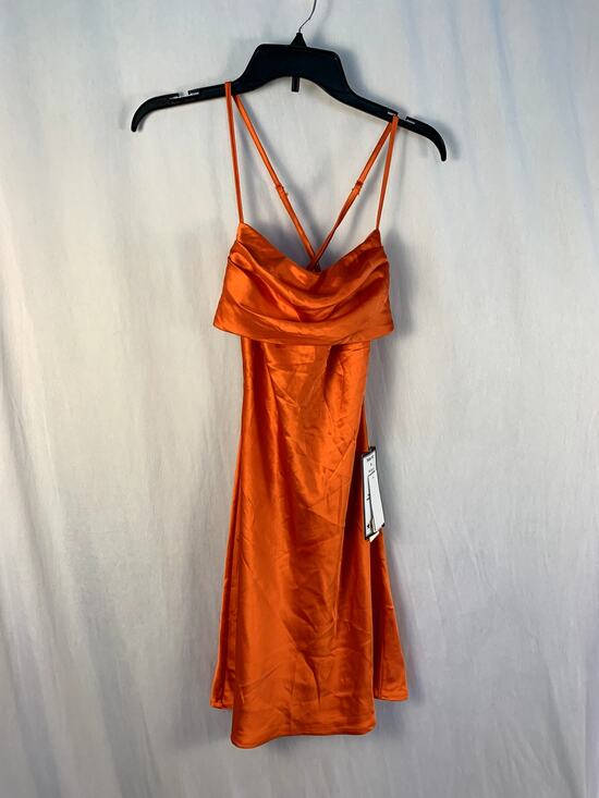 katia Rae Dresses & Skirts - Katia Rae Juniors Satin Cowl Neck Mini Slip Dress Orange Size XS NWT